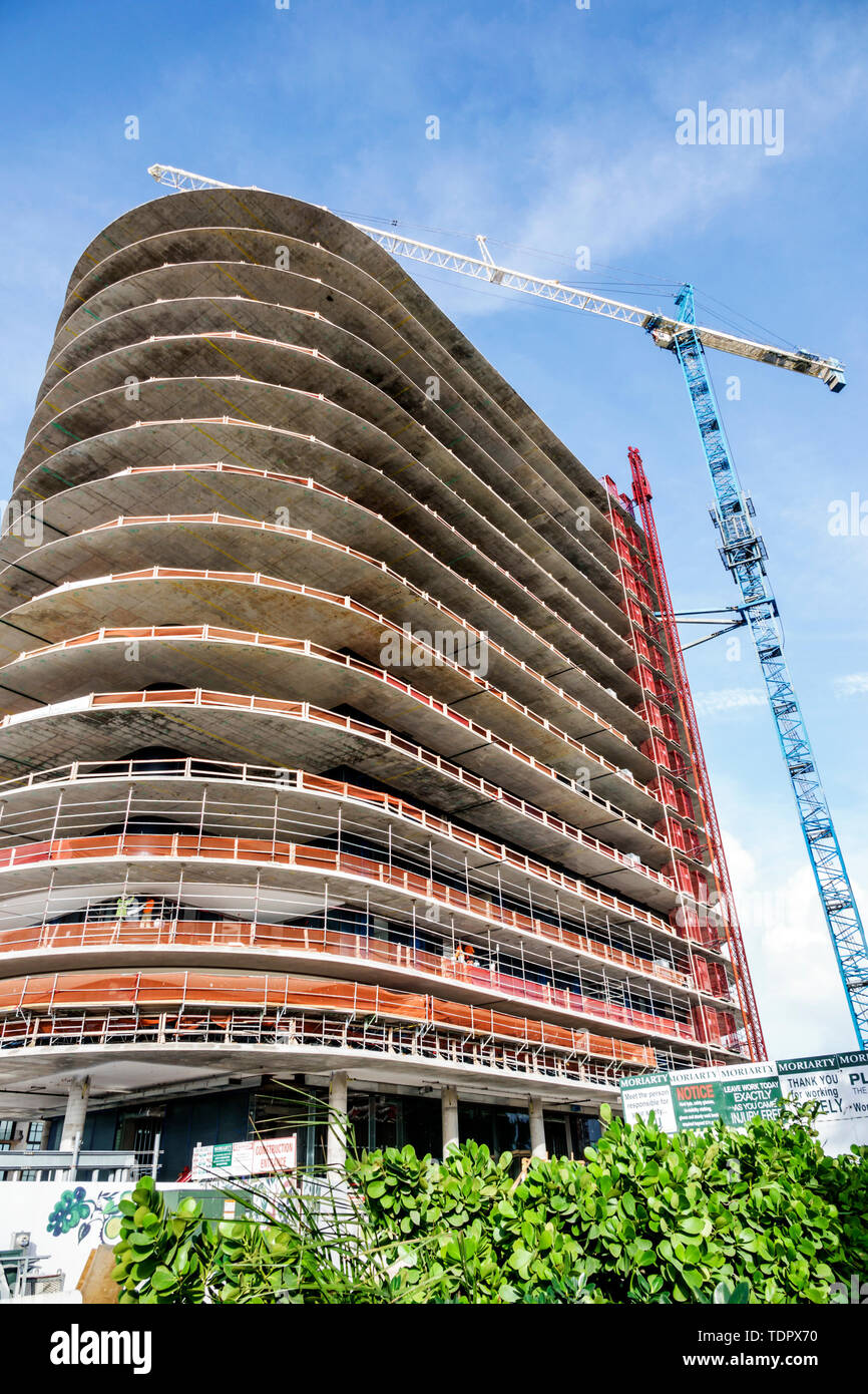 Florida, Miami, Surfside, under new construction site, Eighty Seven