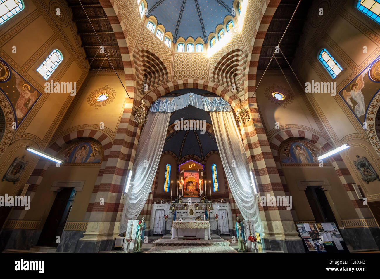 Interior of the Church of Our Lady of the Rosary (commonly called the cathedral); Asmara, Central Region, Eritrea Stock Photo