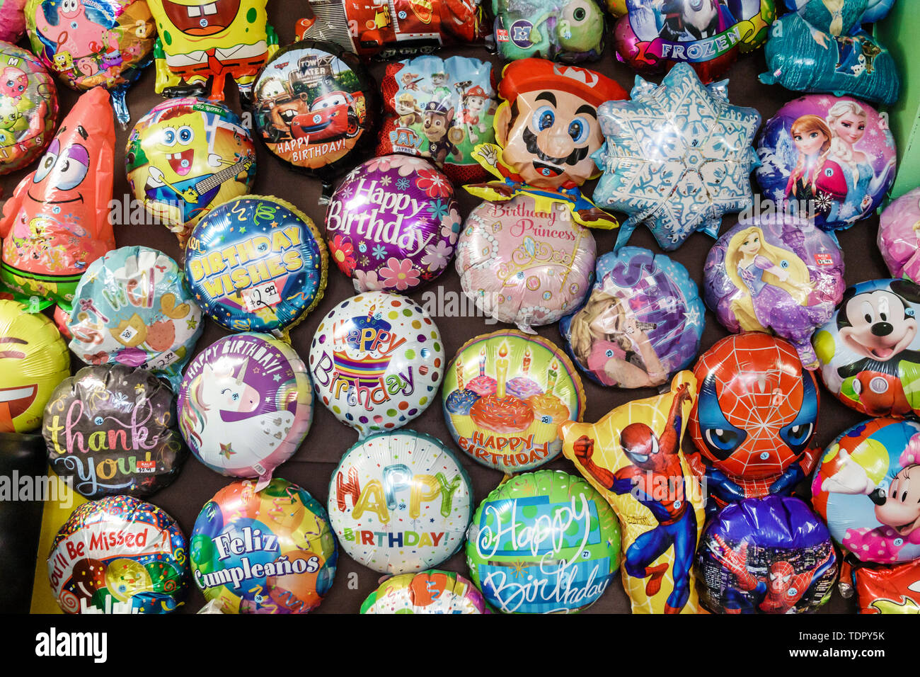 Immokalee Florida,Mimi's Pinatas & Party Rentals,inside interior,party supply store,colorful display sale,mylar balloons,special occasions,birthday,FL Stock Photo