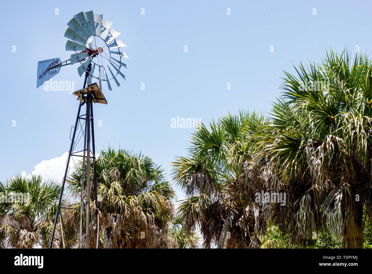 Sanibel Island Florida,Bailey Homestead Preserve,Sanibel-Captiva Conservation Foundation SCCF,windmill,visitors travel traveling tour tourist tourism Stock Photo