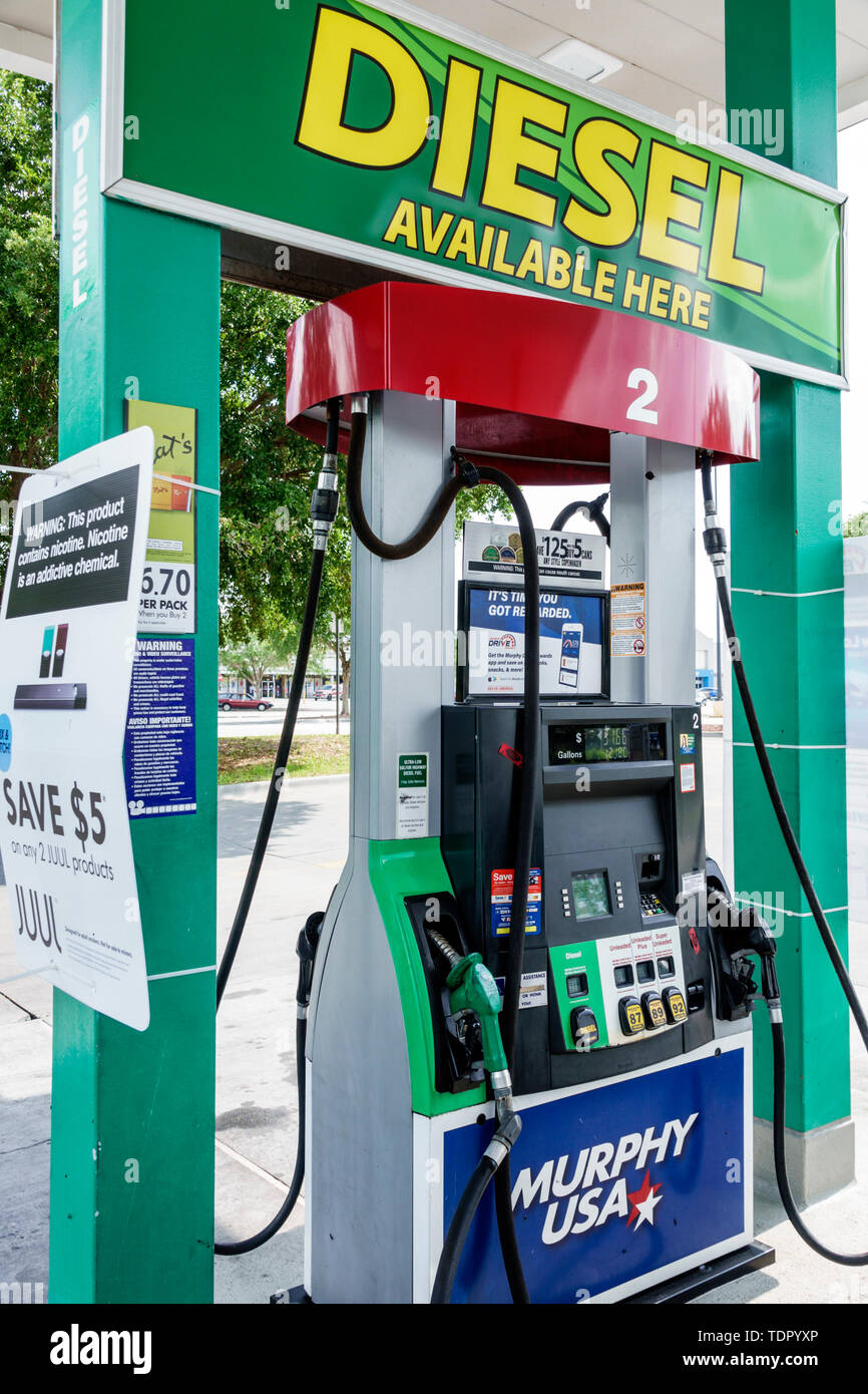 Florida,Arcadia,Murphy USA,gas gasoline station,petrol,fuel pump,diesel,self-service,FL190512015 Stock Photo