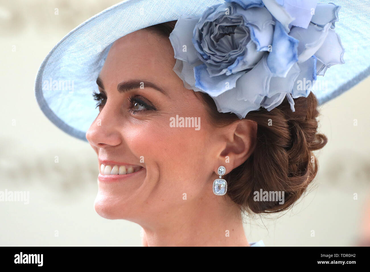 The Duchess of Cambridge during day one of Royal Ascot at Ascot Racecourse. Stock Photo