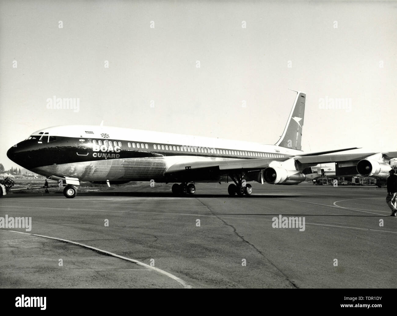 Aircraft Boeing F07-320-B British Overseas Airways Corporation, BOAC, 1960s Stock Photo