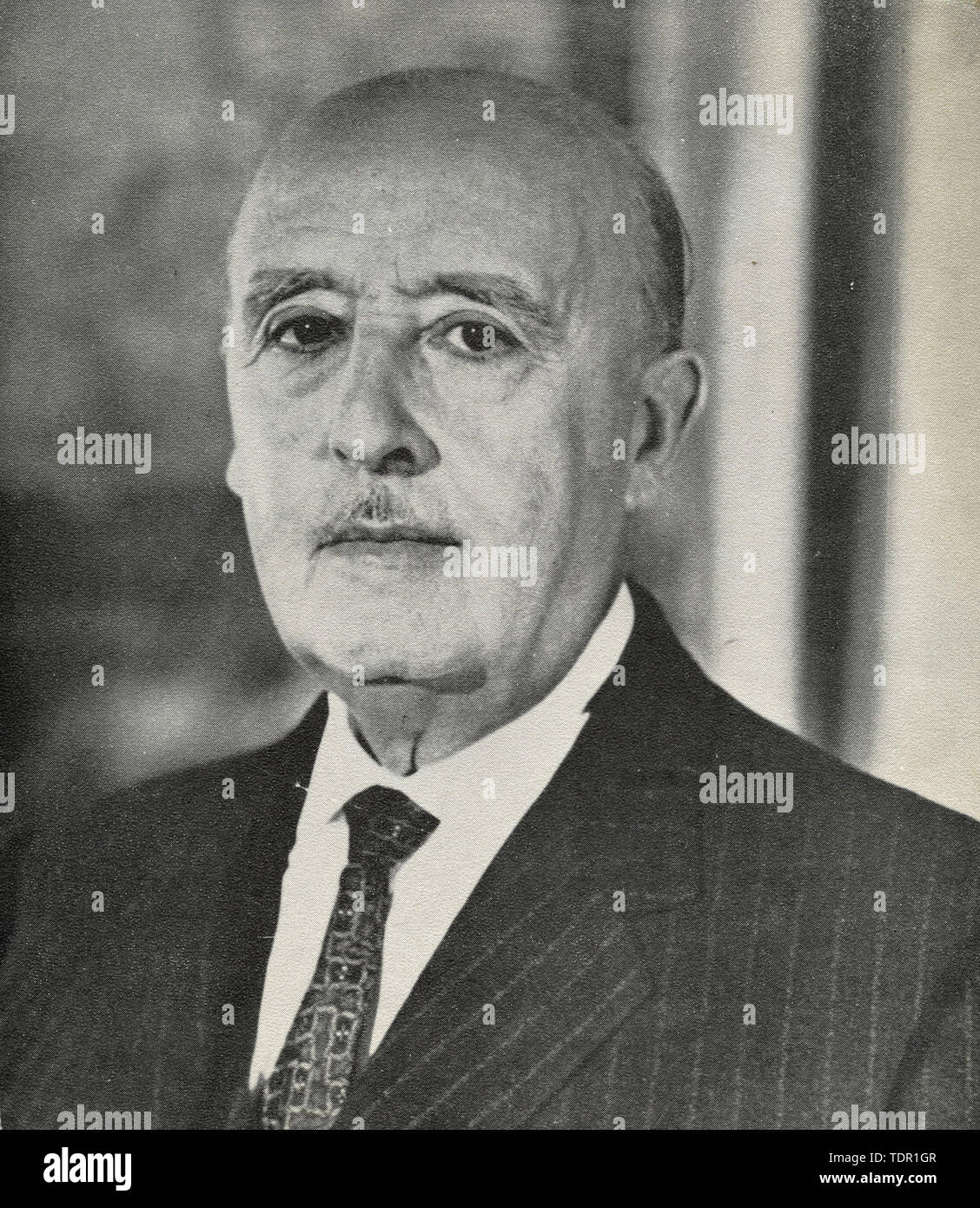 Portrait of Spanish dictator Francisco Franco, Madrid 1970s Stock Photo