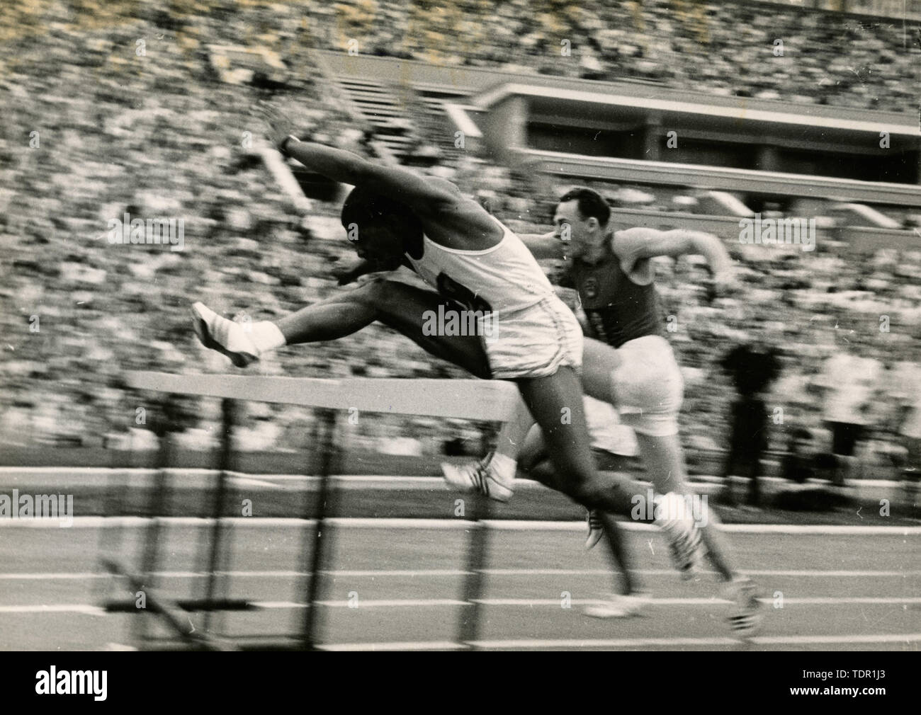 D.W. Johnson, show jumping race, Olympics 1972, Munich, Germany Stock Photo