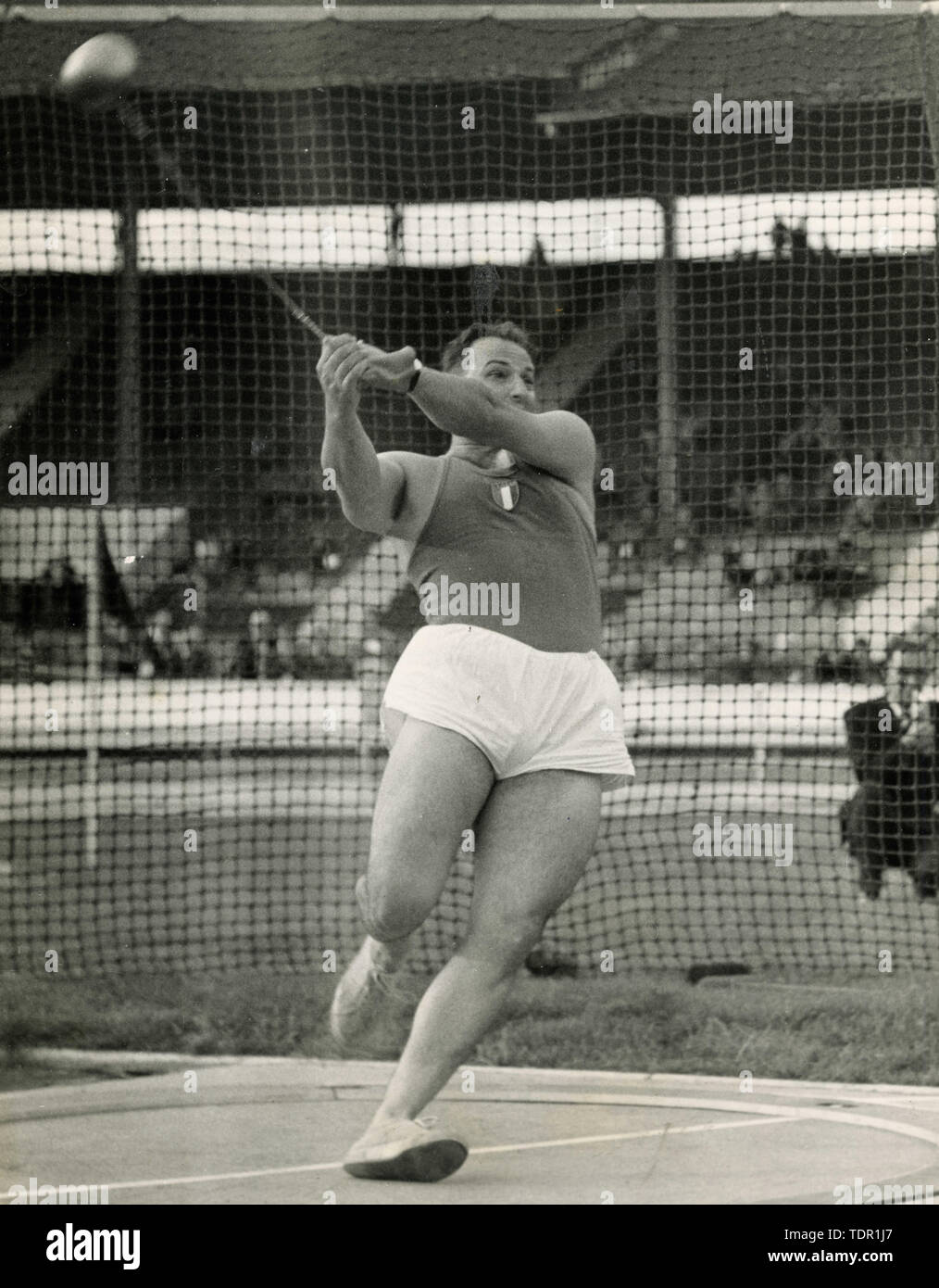 Hammer throw: Manlio Cristin, Olympics 1972, Munich, Germany Stock Photo