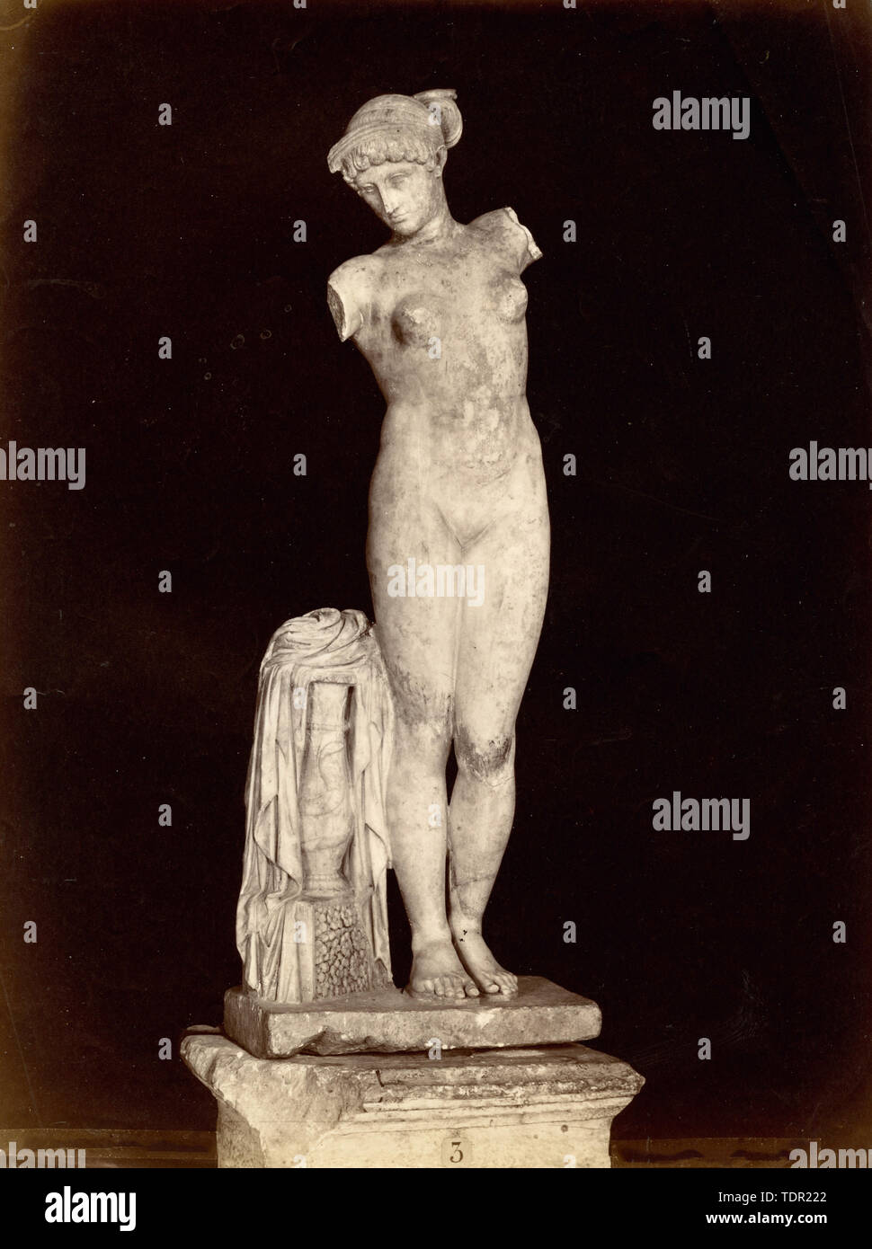 AN ITALIAN MARBLE FIGURE OF THE CALLIPYGIAN VENUS