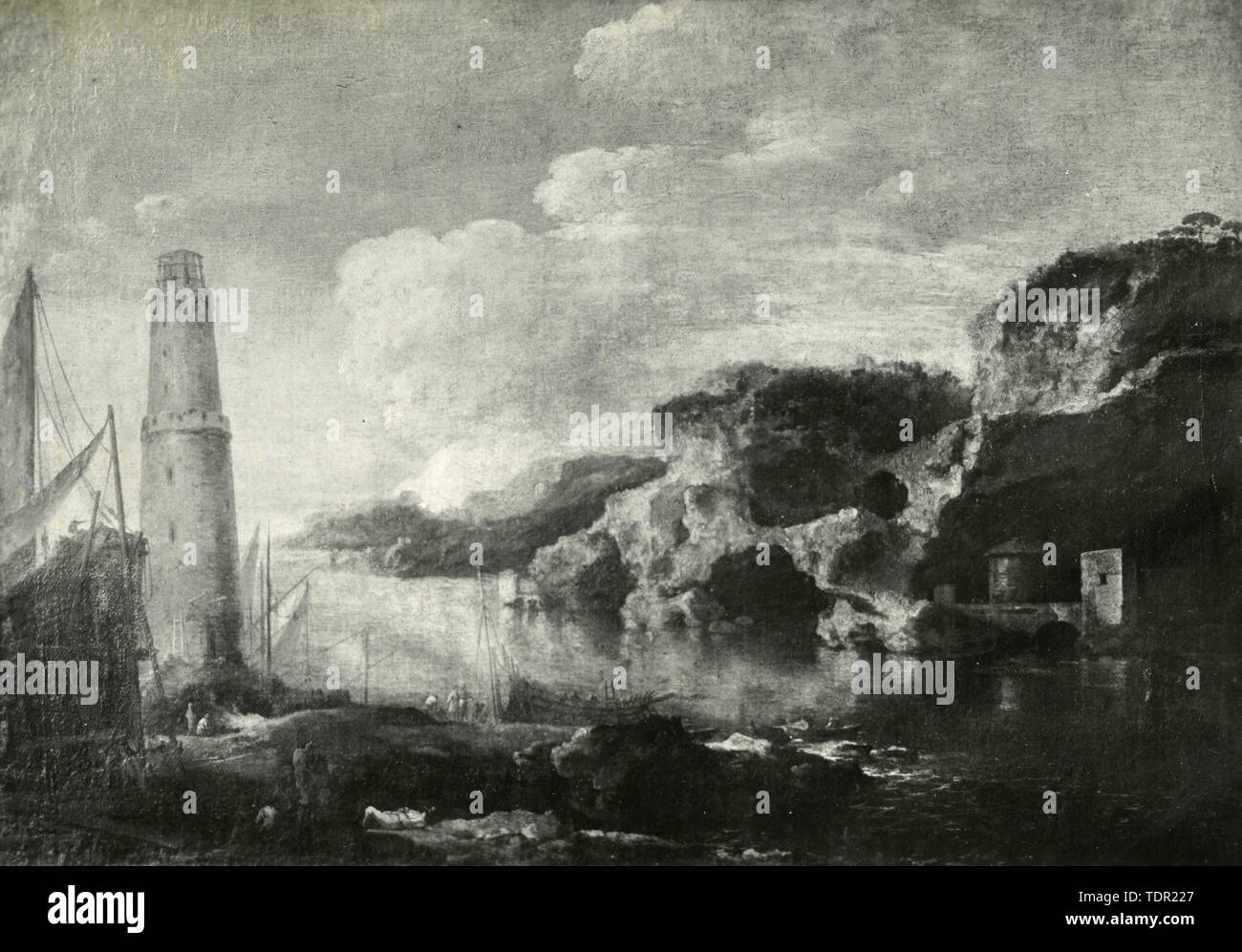 Landscape, painting by Salvator Rosa, 1930s Stock Photo