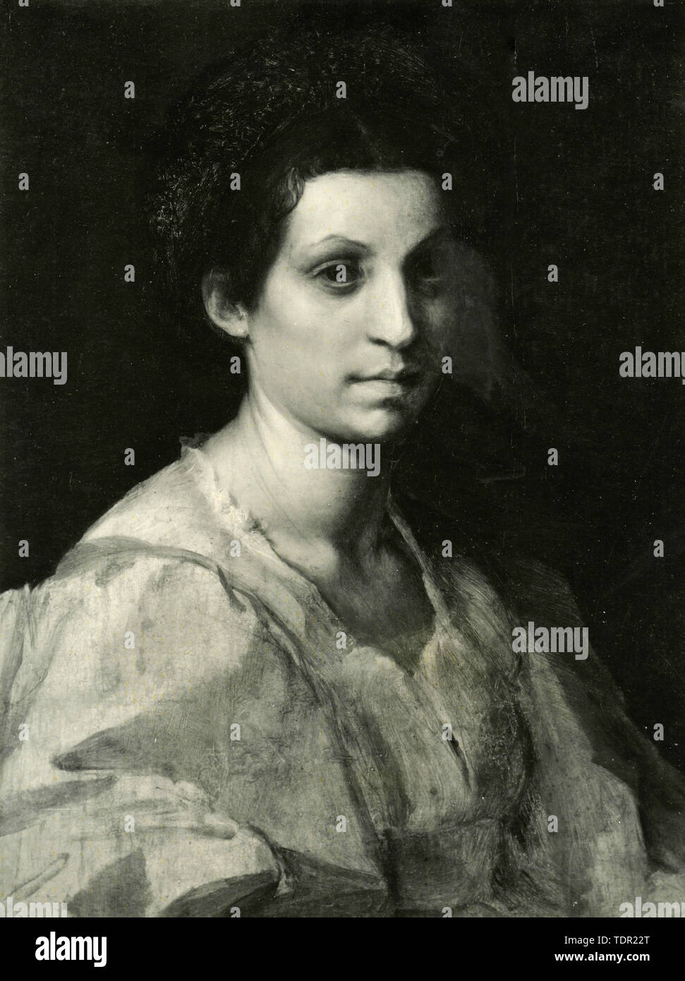 Portrait of a Woman, painting by Andrea Del Sarto, 1930s Stock Photo