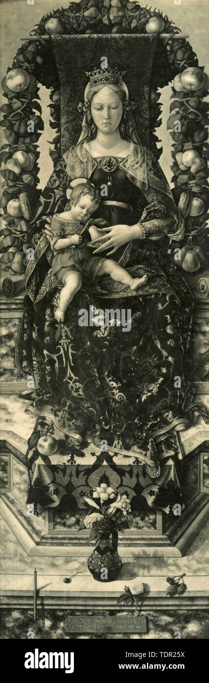 The Virgin and Child (Madonna della Candeletta), painting by Carlo Crivelli Stock Photo