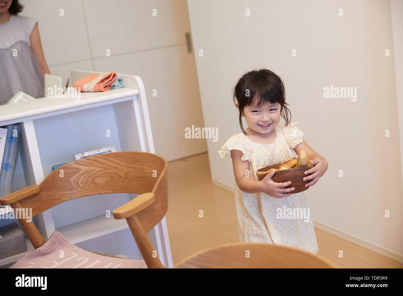 Japanese kid at home Stock Photo