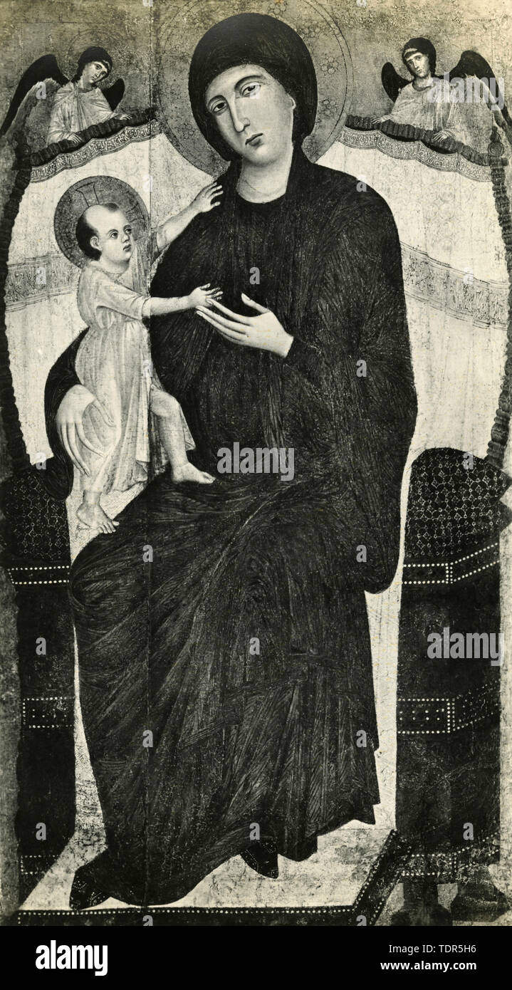Virgin and Child, painting attributed to Cimabue, 1930s Stock Photo