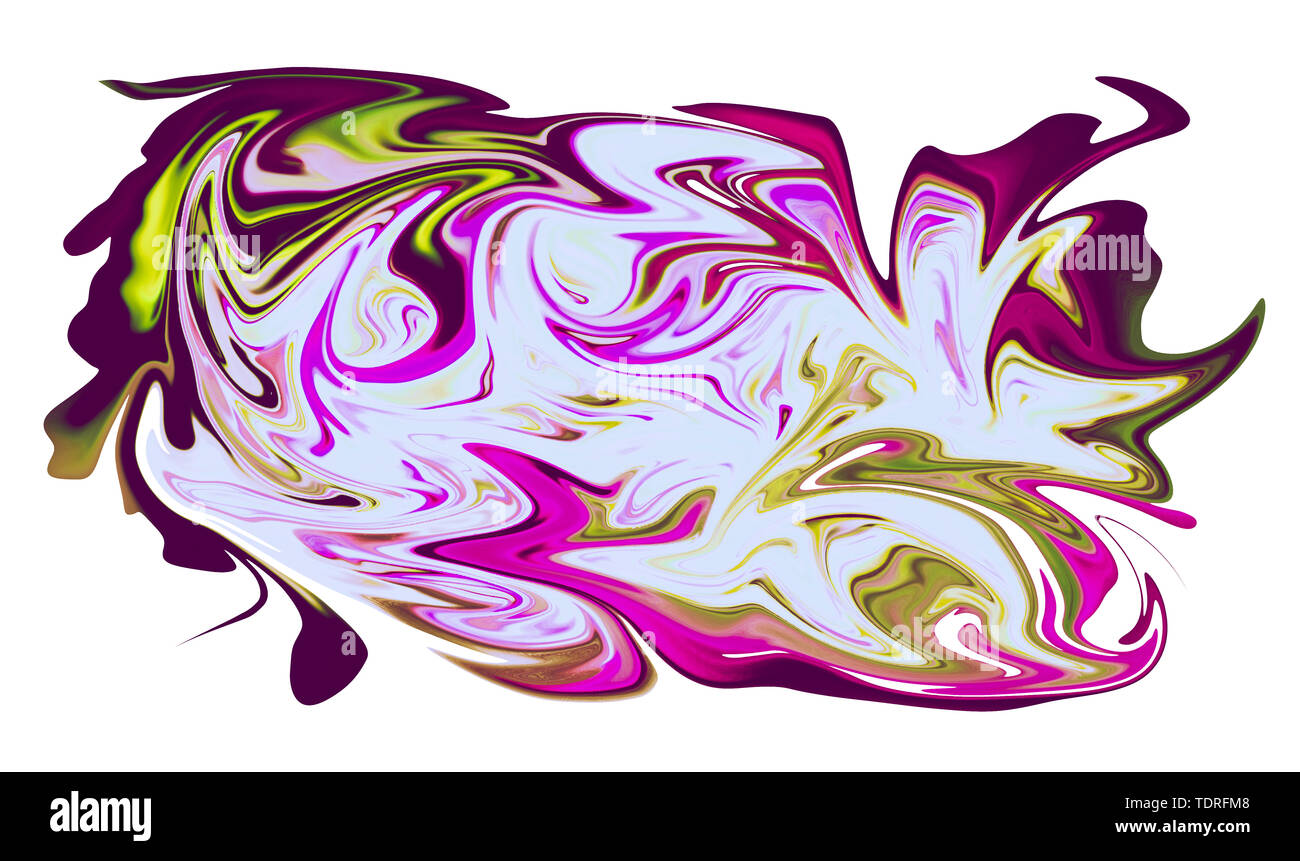 colorful horizontal and abstract liquid form on white background Stock ...