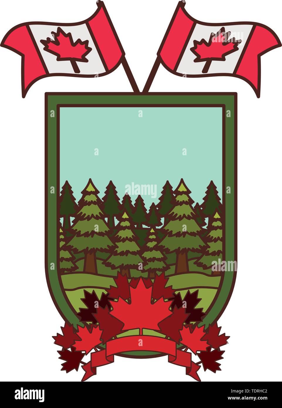 Pine tree label and canada symbol design Stock Vector Image & Art Alamy