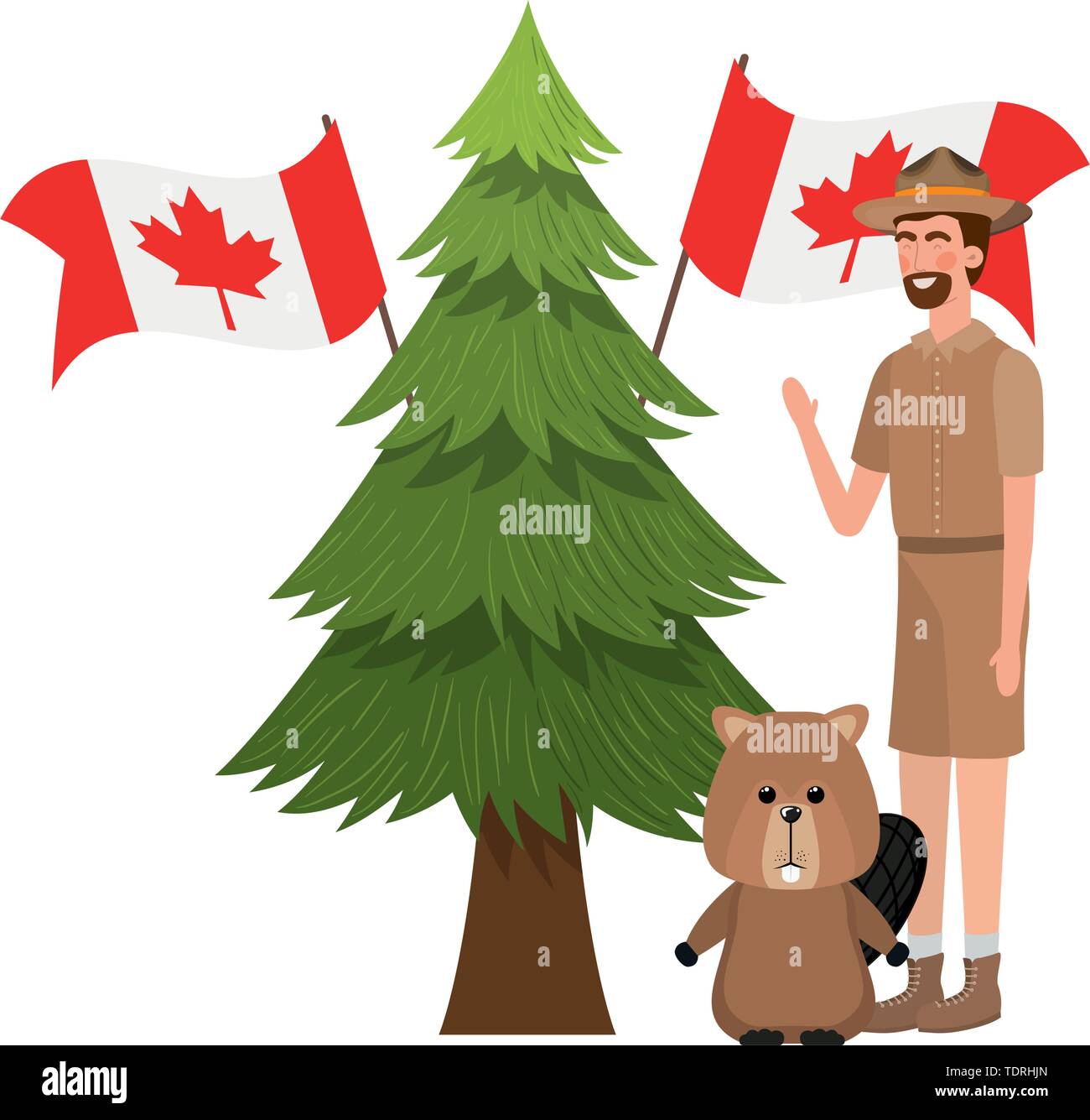 Beaver animal and ranger of canada design Stock Vector Image & Art Alamy