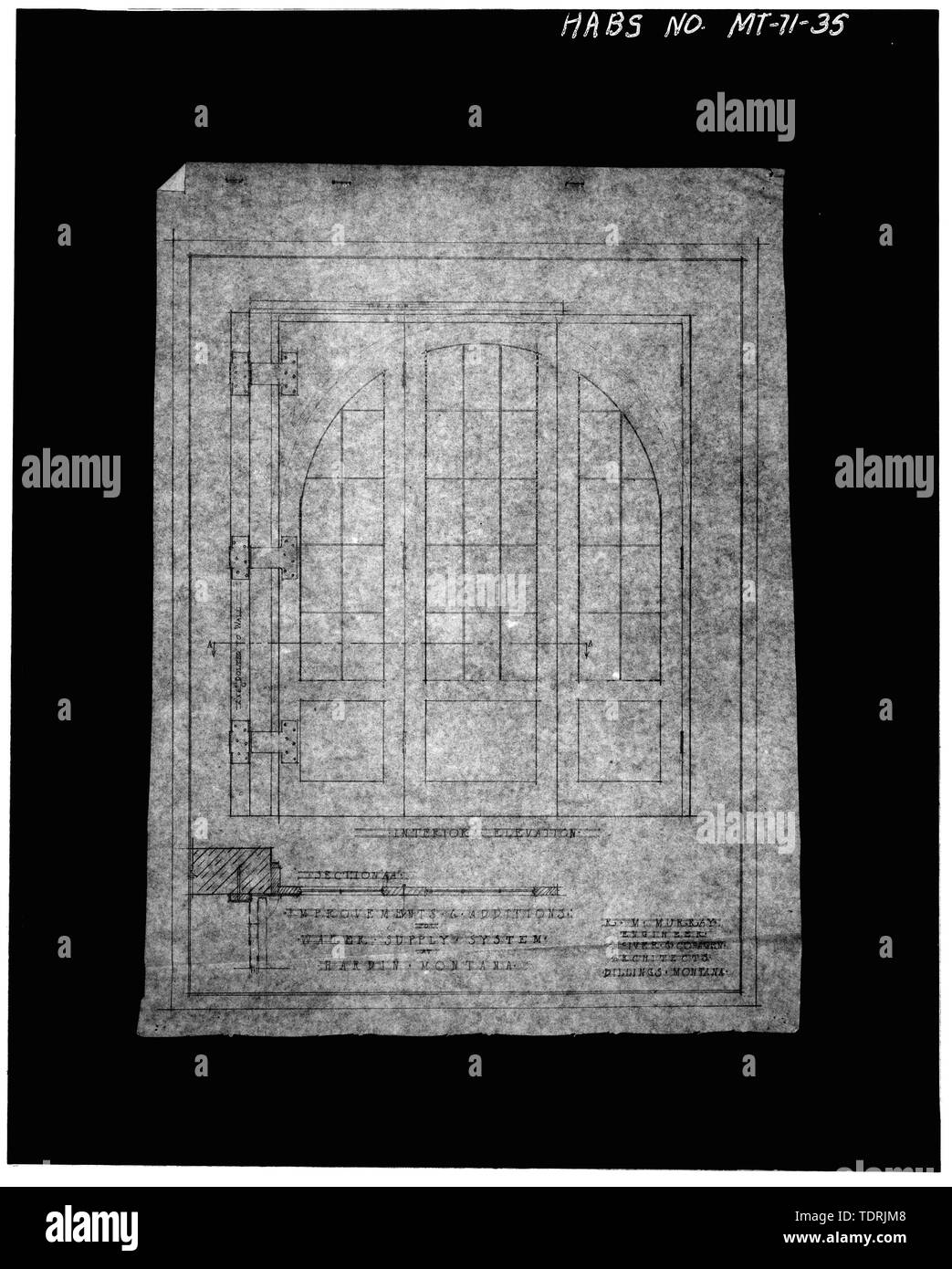 Photographic copy of architects plan dated October 1919, (original in