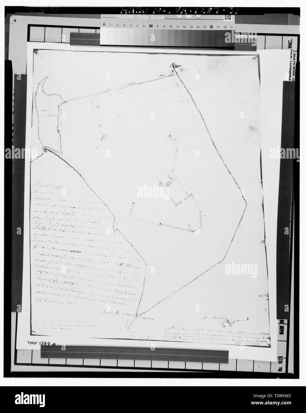 Photographic copy of historic drawing, December 1900 tracing of survey