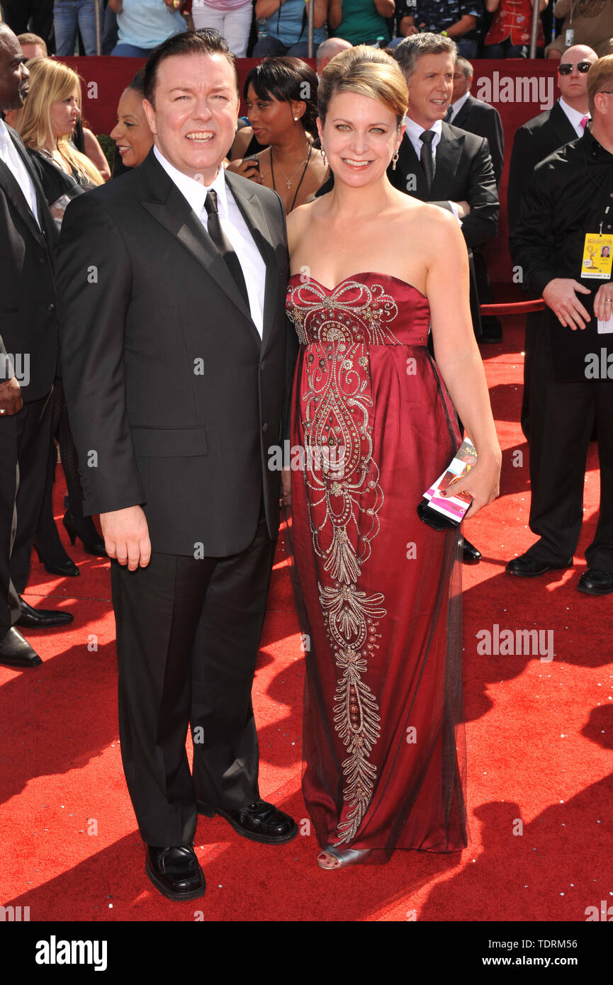 LOS ANGELES, CA. September 21, 2008: Ricky Gervais & girlfriend Jane