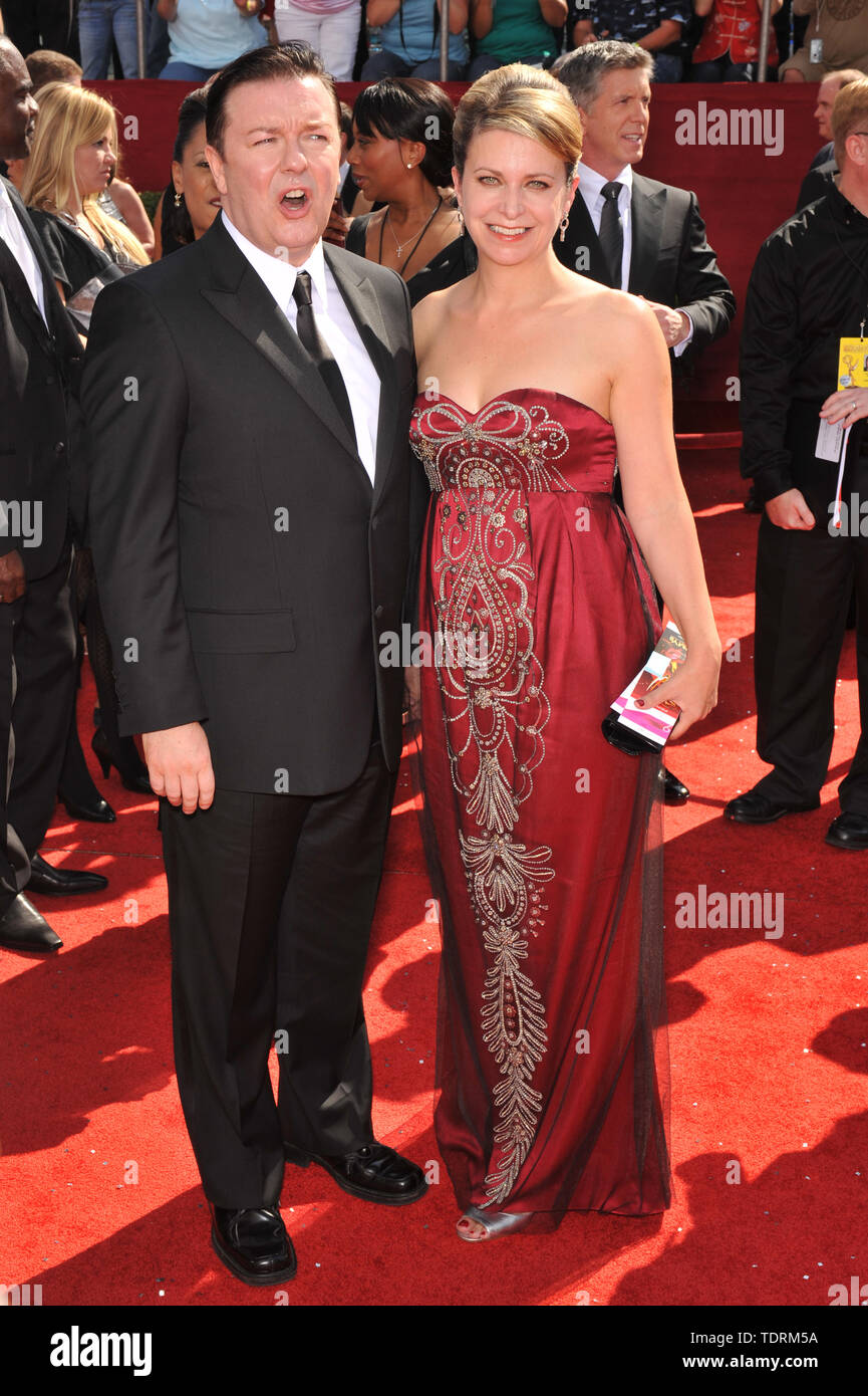 LOS ANGELES, CA. September 21, 2008: Ricky Gervais & girlfriend Jane