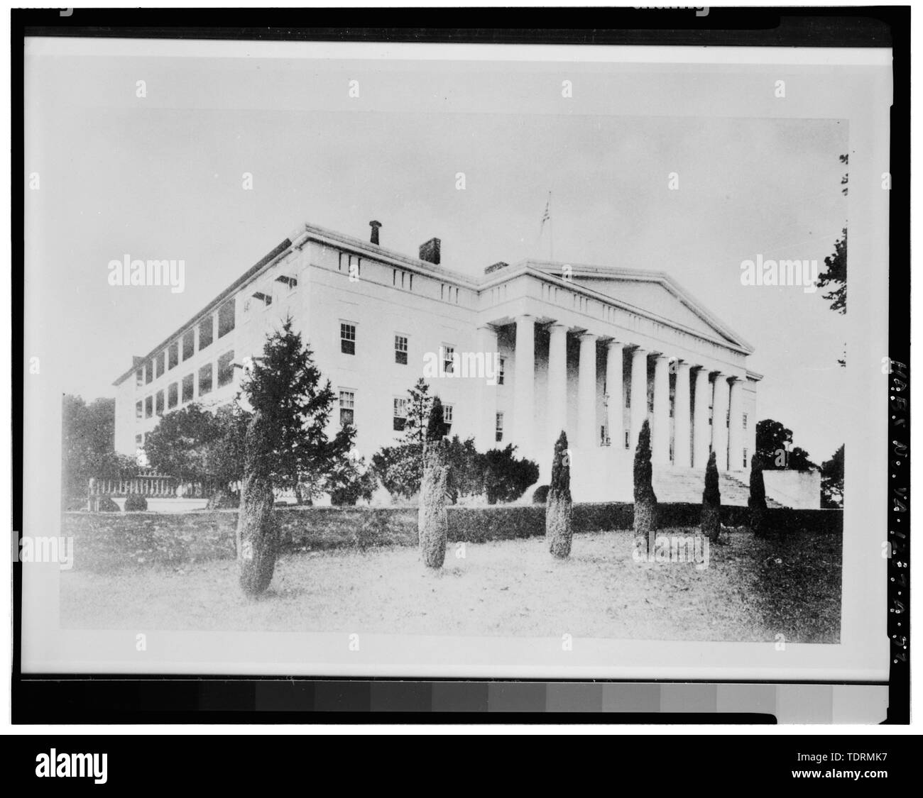 Photographic copy of historic photograph, view of east front corner, ca