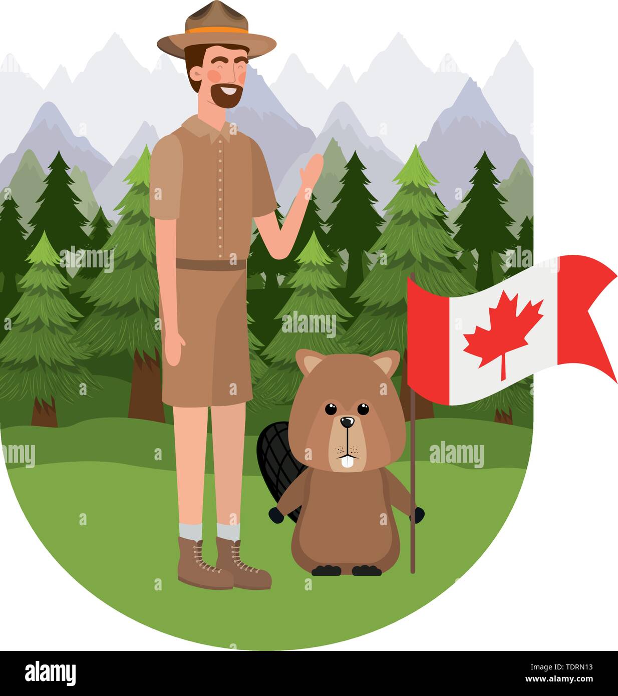Beaver animal and ranger of canada design Stock Vector Image & Art Alamy