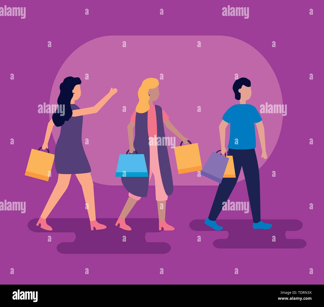 people shopping bags Stock Vector