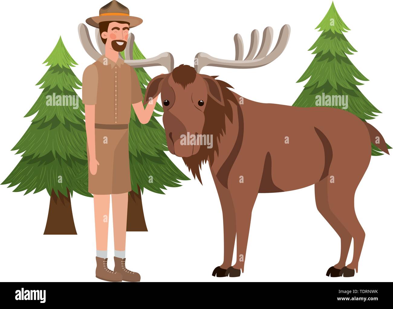 Moose forest animal and ranger of canada design Stock Vector Image ...