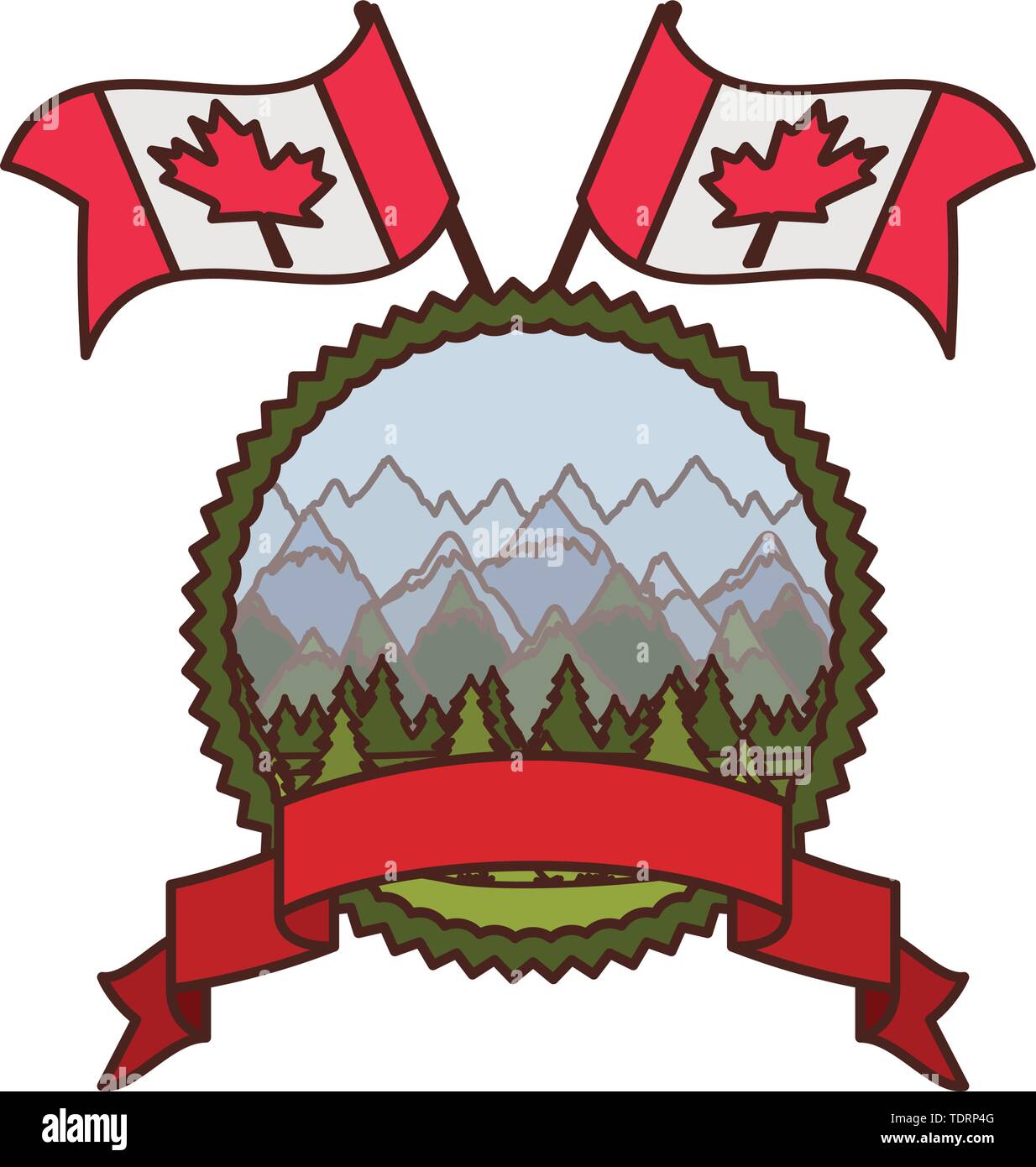 Pine tree label and canada symbol design Stock Vector Image & Art Alamy