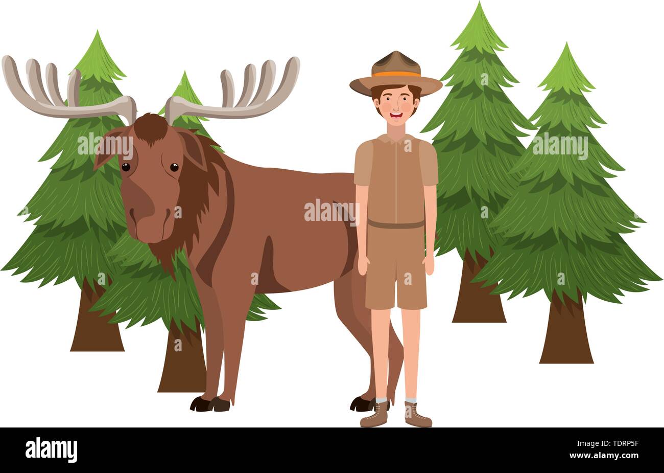 Moose forest animal and ranger of canada design Stock Vector Image
