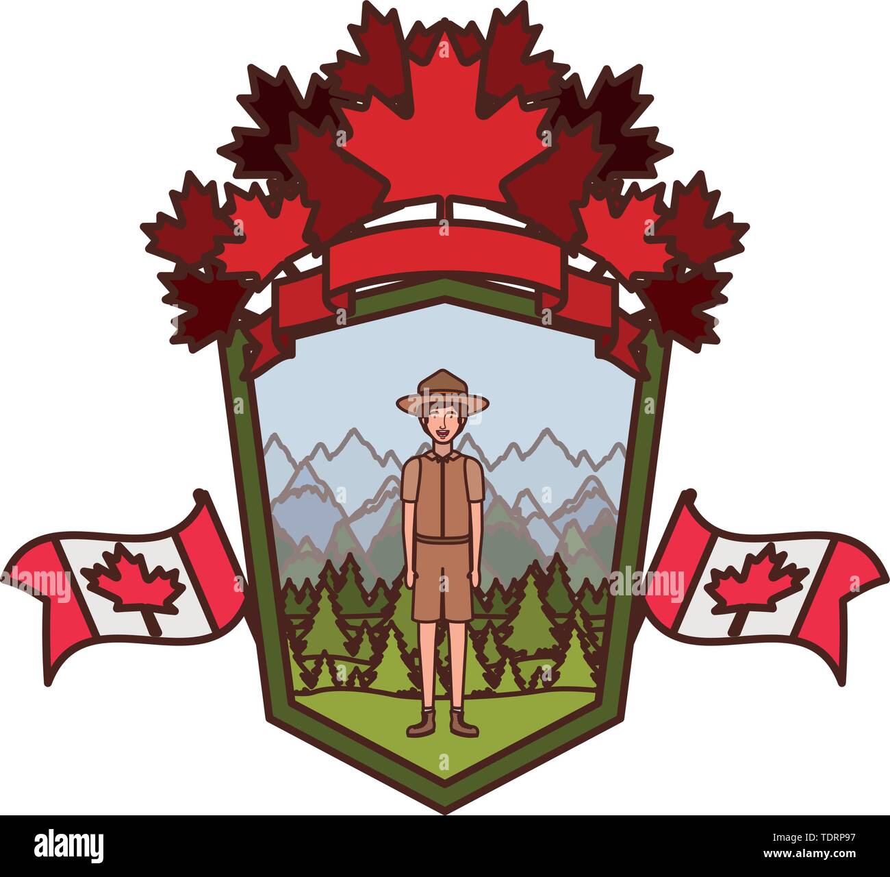 Forest ranger boy cartoon design Stock Vector Image & Art - Alamy