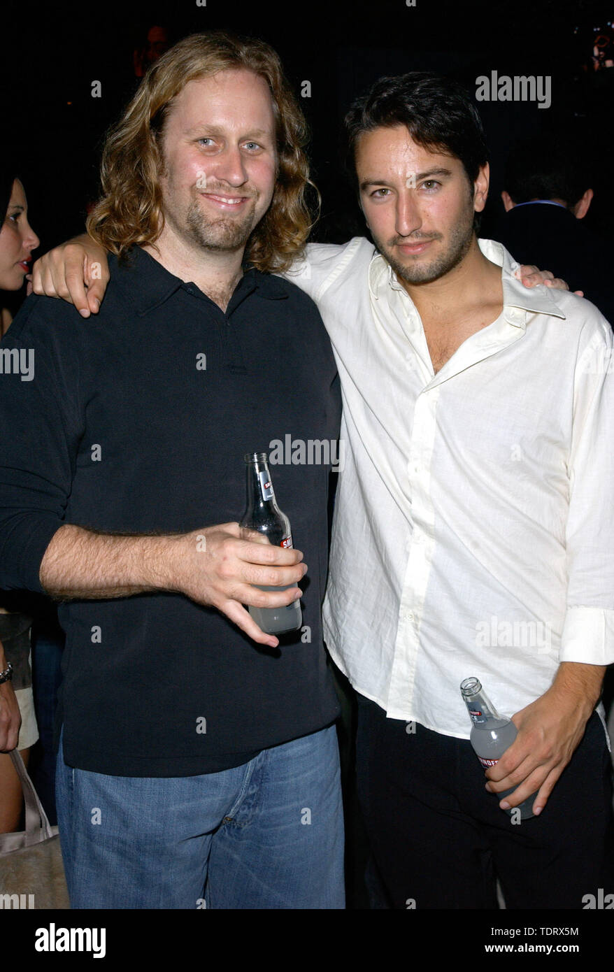 Oct 10, 2001; Los Angeles, CA, USA;  ! Writer/director ROGER AVARY + producer GREG SHAPIRO @ the 'Rules of Attraction' wrap party @ The Knitting Factory Club Hollywood (Credit Image: © Chris Delmas/ZUMA Wire) Stock Photo