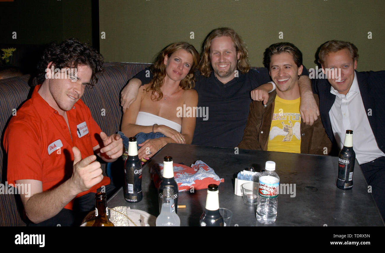 Oct 10, 2001; Los Angeles, CA, USA;  ! Writer/director ROGER AVARY + actor CLIFTON COLLINS + friends @ the 'Rules of Attraction' wrap party @ The Knitting Factory Club Hollywood (Credit Image: © Chris Delmas/ZUMA Wire) Stock Photo