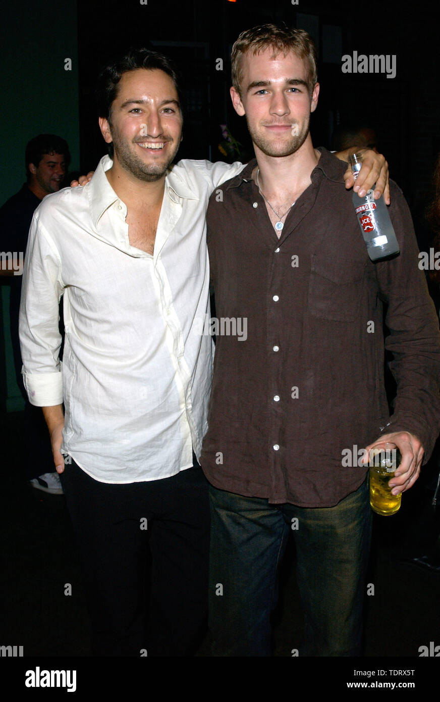 Oct 10, 2001; Los Angeles, CA, USA;  ! Actor JAMES VAN DER BEEK + producer GREG SHAPIRO @ the 'Rules of Attraction' wrap party @ The Knitting Factory Club Hollywood (Credit Image: © Chris Delmas/ZUMA Wire) Stock Photo