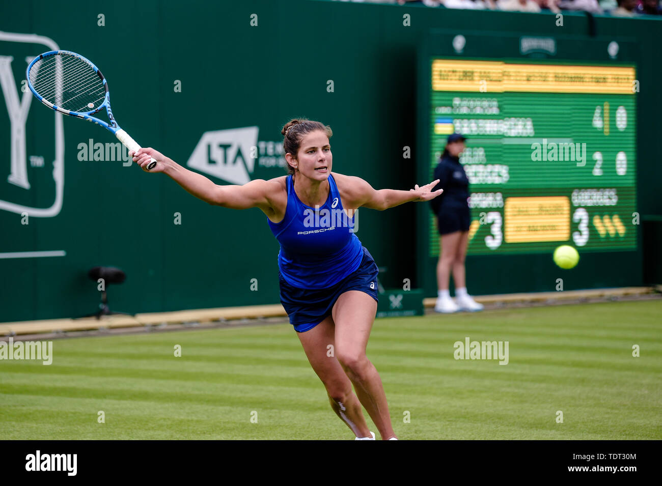 BIRMINGHAM, ENGLAND 18th June Julia Goerges (Germany) during her Round of  32 match with Dayana Yastremska (Ukraine) during the Nature Valley Classic  Tennis Tournament at Edgbaston Priory Club, Birmingham on Monday 17th