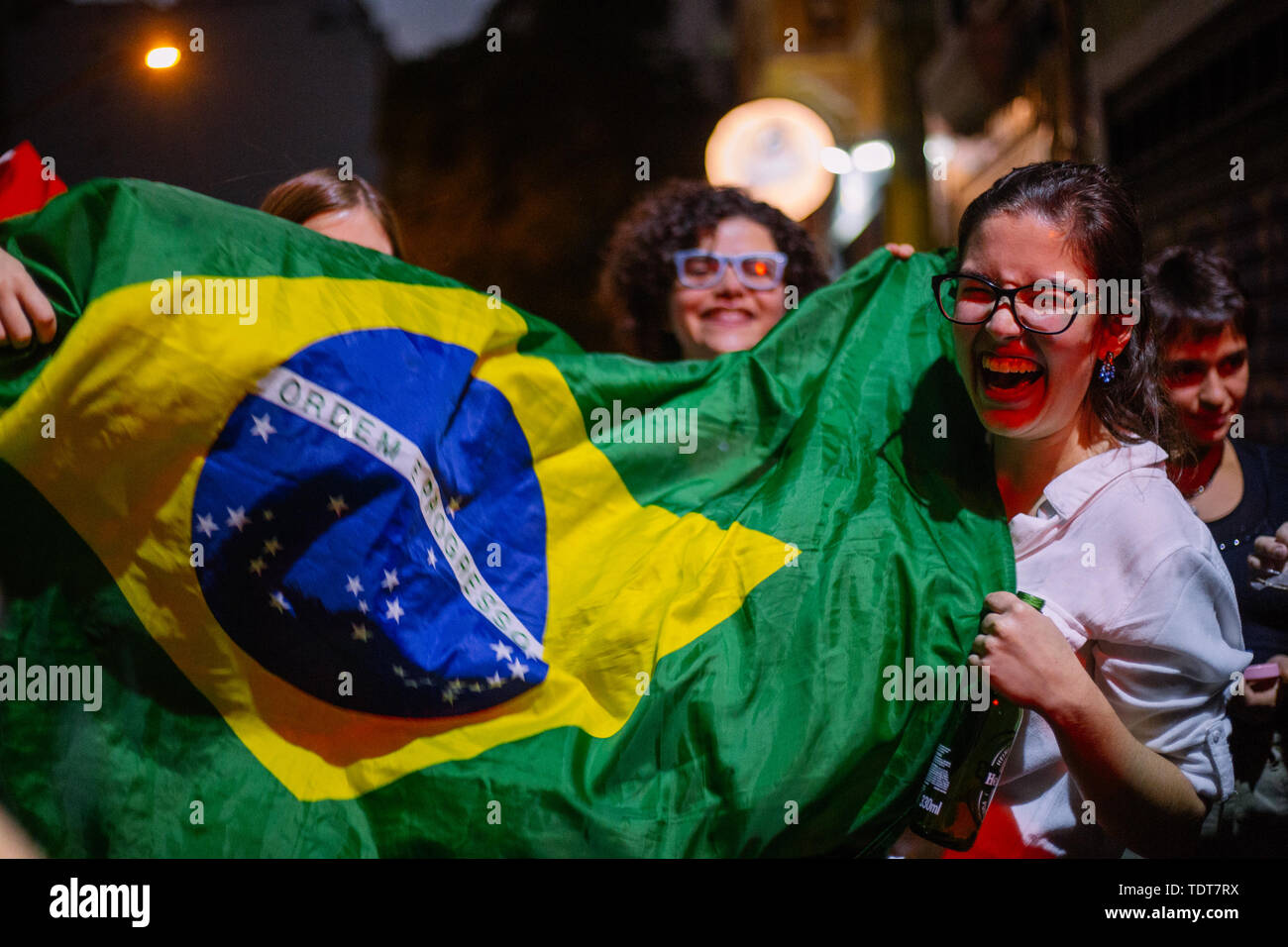 Brazilian women flag celebrate hi-res stock photography and images - Alamy