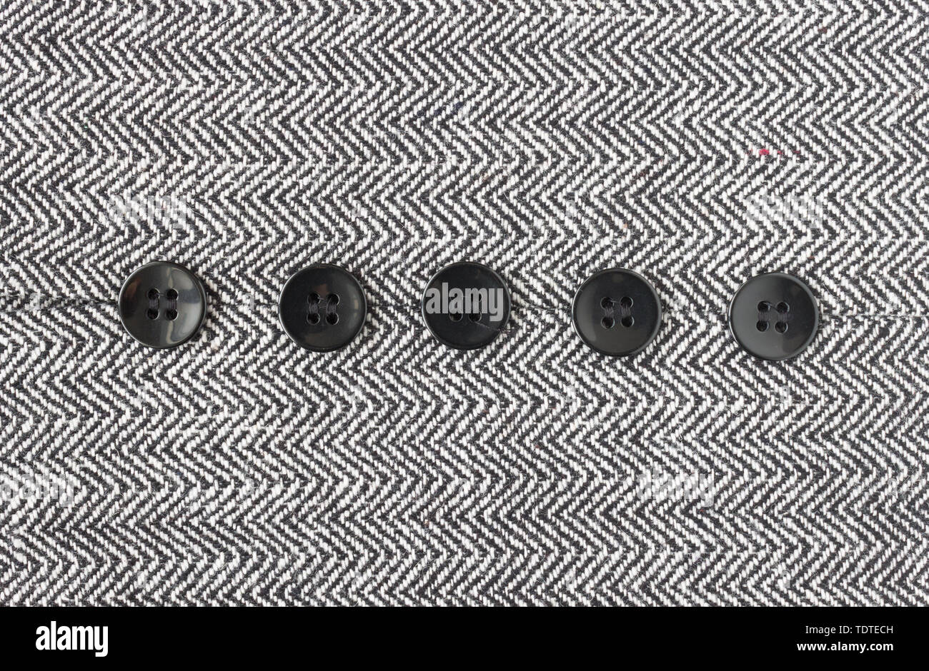 Black Button on Zig Zag Pattern or Triangle Pattern on Center Frame. 5 Button on Zig Zag Pattern or Triangle Pattern for apparel design Stock Photo