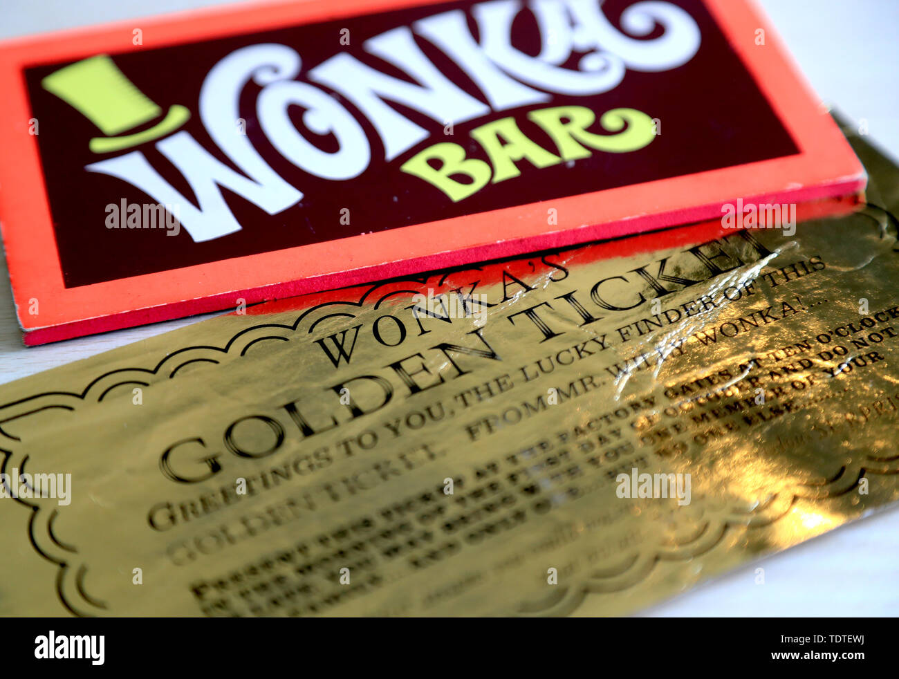 Two Of The Most Iconic Film Props A Golden Ticket And Wonka Bar From The 1971 Film Willy Wonka Amp The Chocolate Factory Which Are To Be Auctioned Next Month And