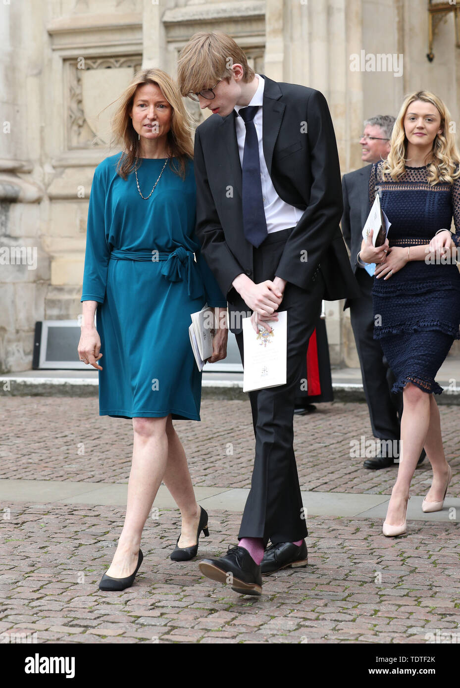 Suzanne Heywood the widow of Lord Heywood and family leaving his ...