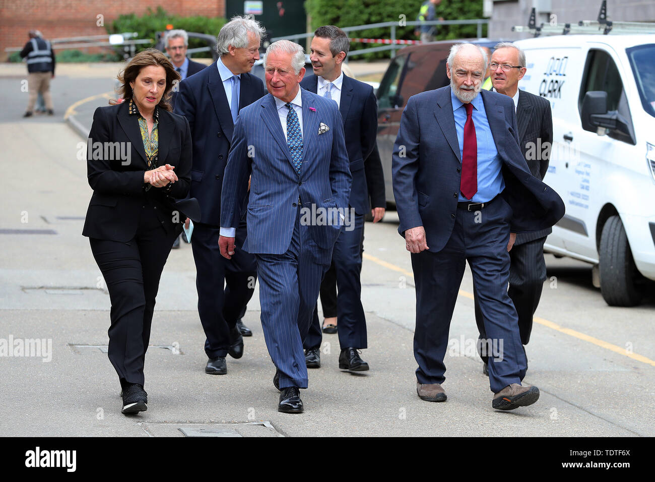 The Prince of Wales with producer Barbara Broccoli during a visit to