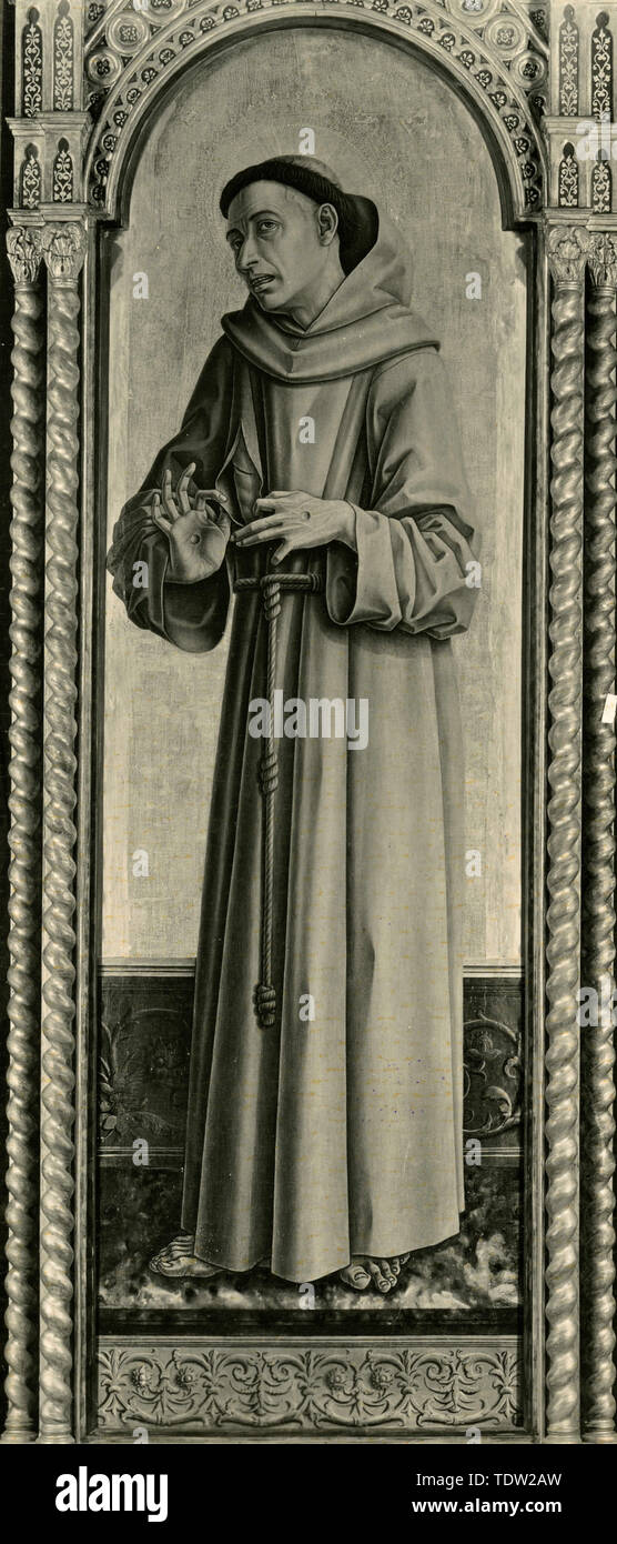 St. Francis of Assisi, painting by Carlo Crivelli Stock Photo