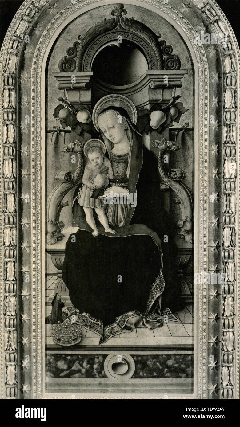 The Virgin and Child Enthroned, painting by Carlo Crivelli Stock Photo