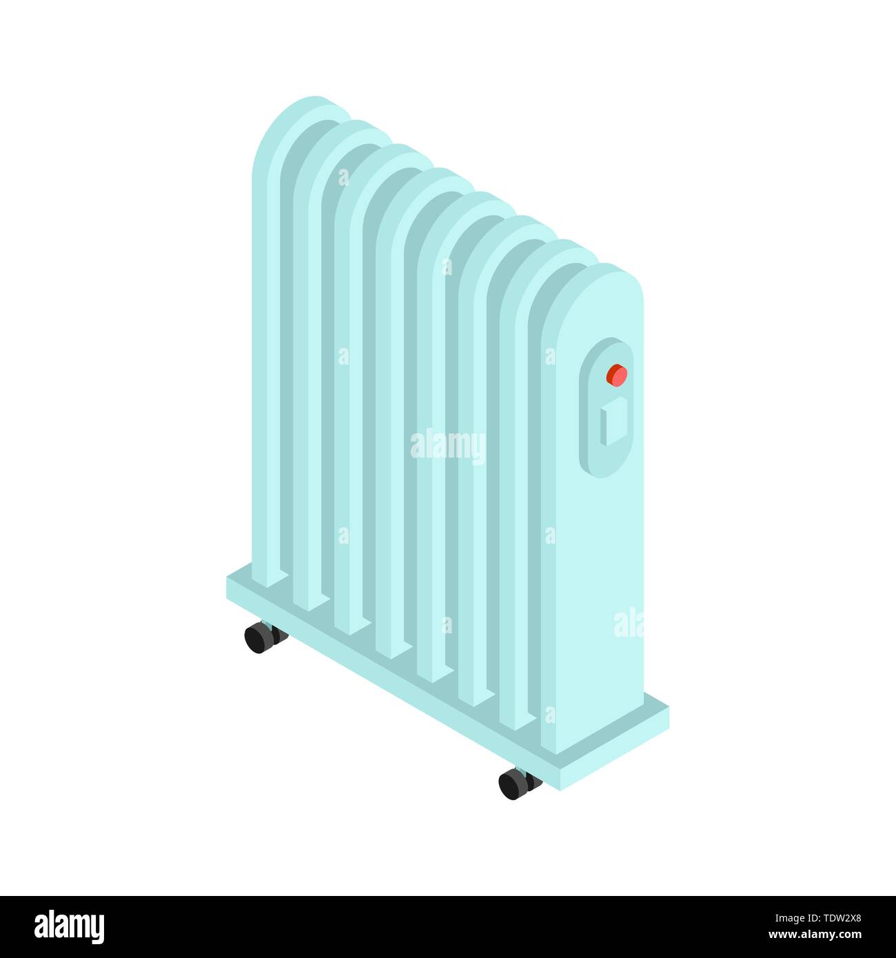 Radiator heat isolated. Electric heating radiator vector illustration