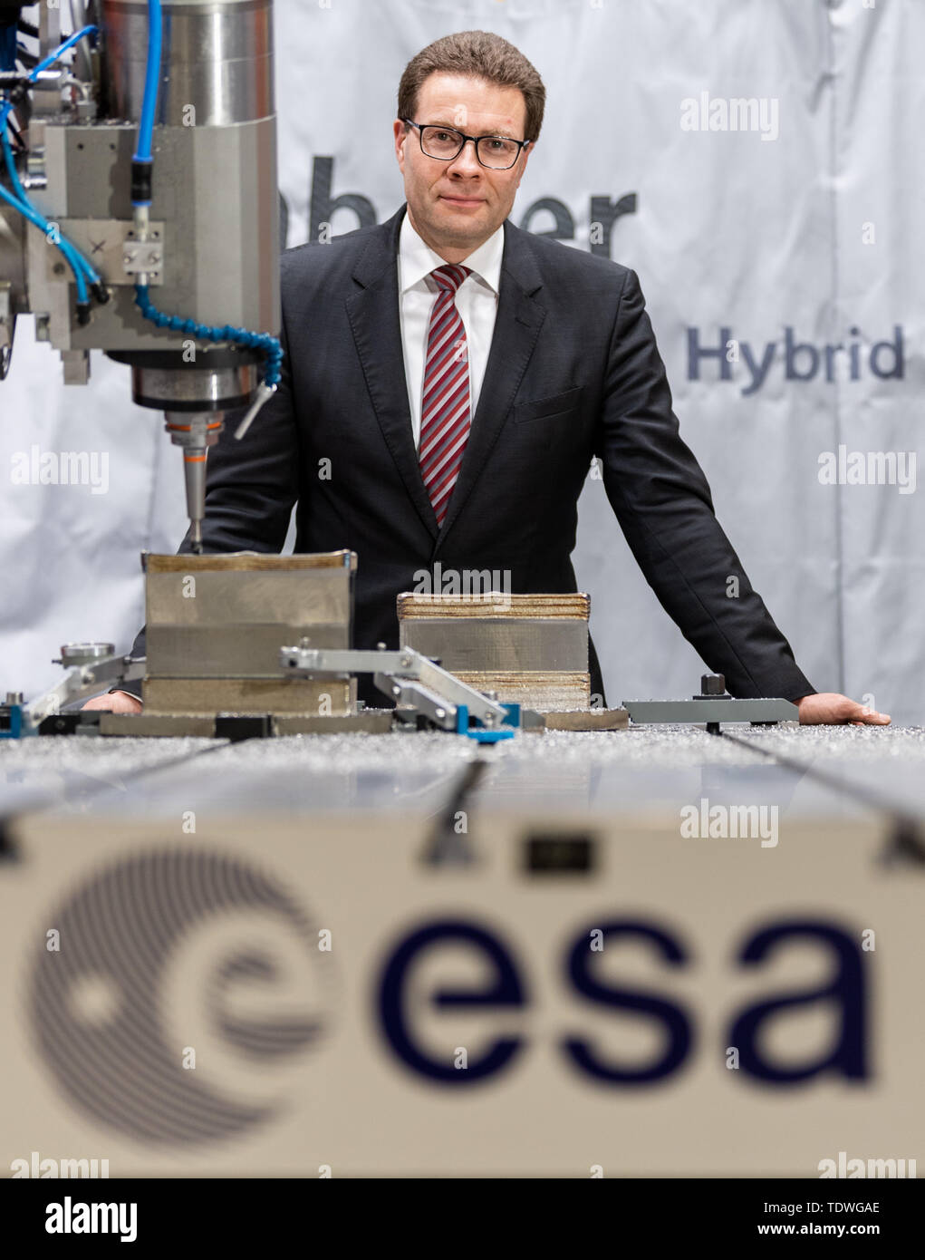 Dresden, Germany. 03rd Apr, 2019. Christoph Leyens, director of the Fraunhofer IWS Dresden, is located in the Additive Manufacturing Center Dresden (AMCD). Credit: Robert Michael/dpa-Zentralbild/ZB/dpa/Alamy Live News Stock Photo