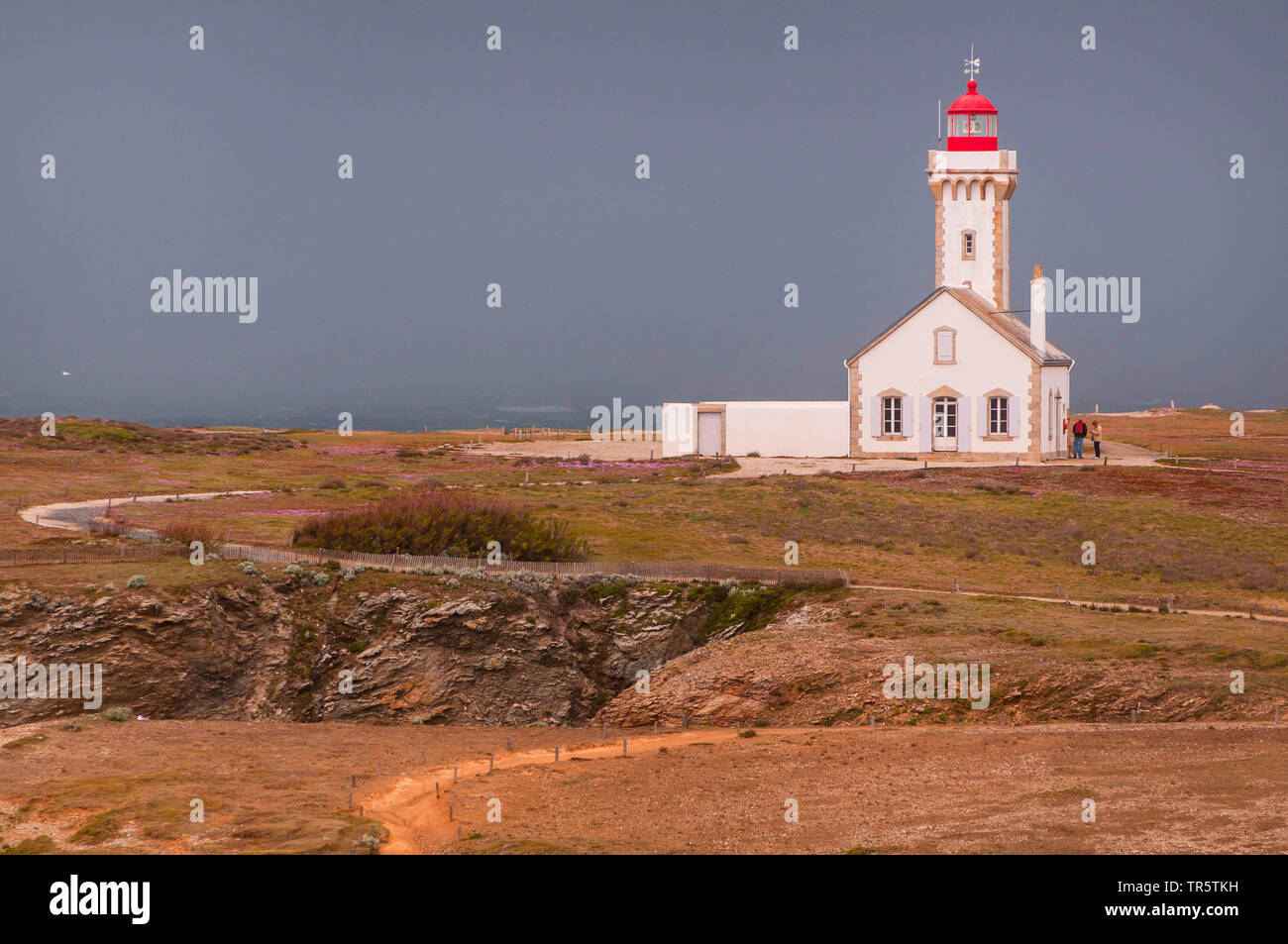 Phare des Poulains, France, Brittany, Morbihan, Belle-Ile-en-Mer Stock Photo