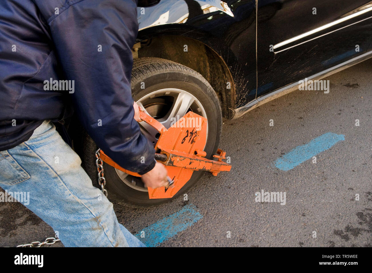parking offender is installed, Morocco, Rabat Stock Photo