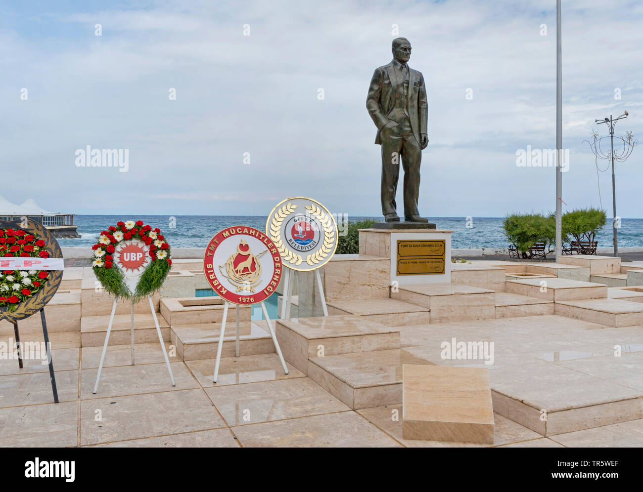 statie of Mustafa Kemal Atatuerk, Cyprus, Nordzypern, Girne Stock Photo