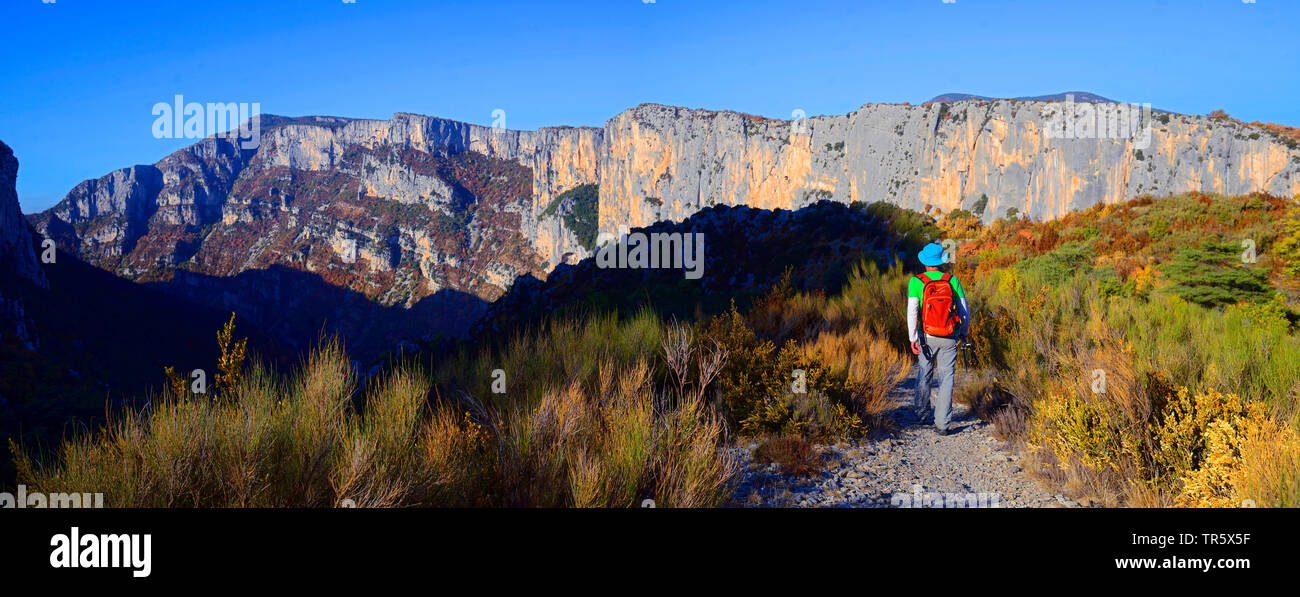 The canyon of Verdon seen from the point called Rancoumas, France, Provence, Natural parc of Verdon Stock Photo