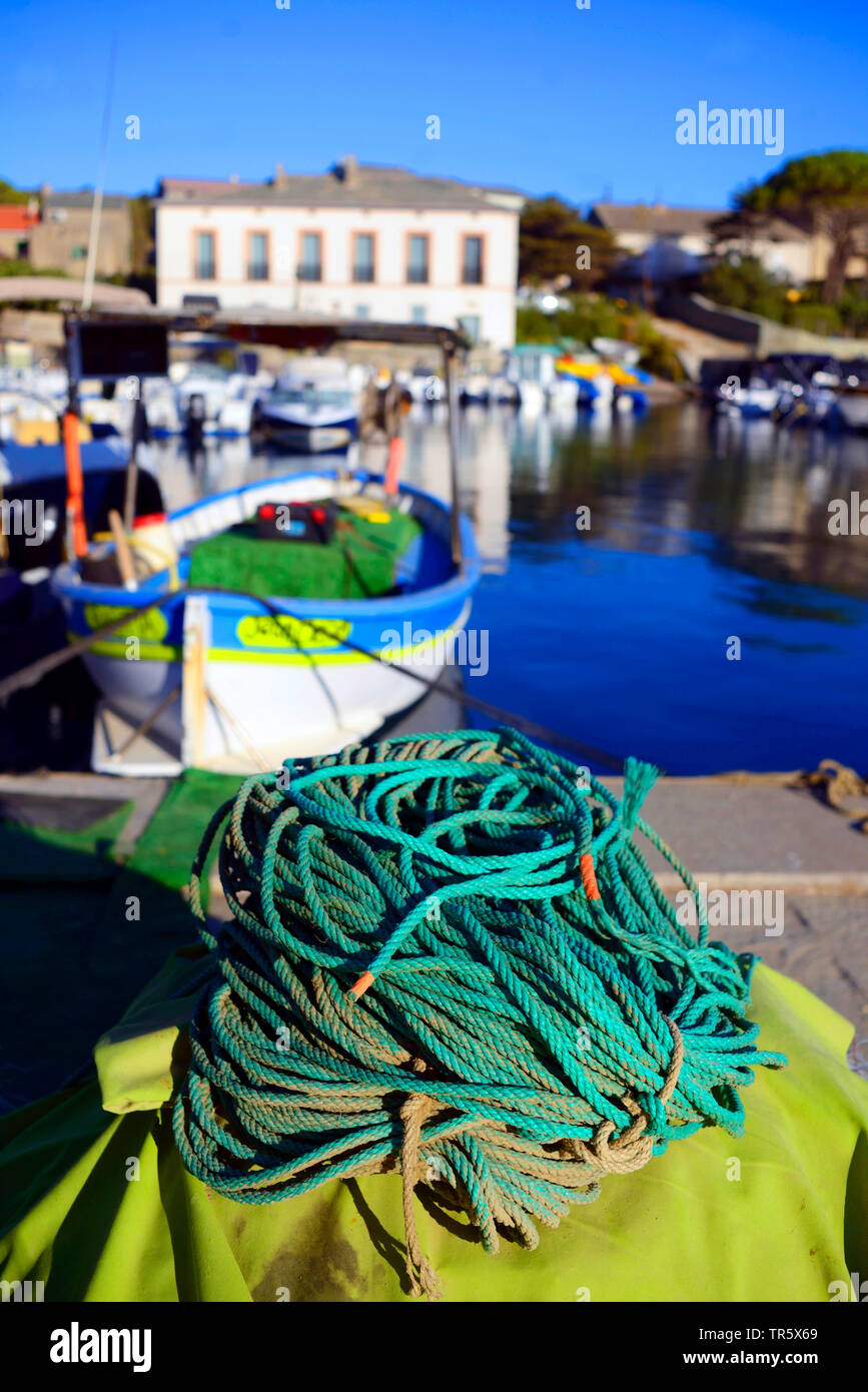 little harbour of Barcaggio, France, Corsica, Barcaggio Stock Photo