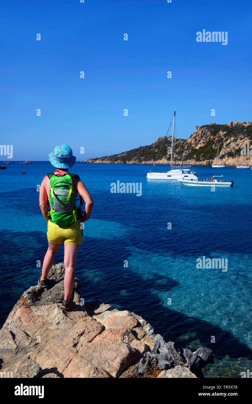 Trek along the coast near the bay of Roccapina in South west Corsica, France, Corsica, Roccapina Stock Photo