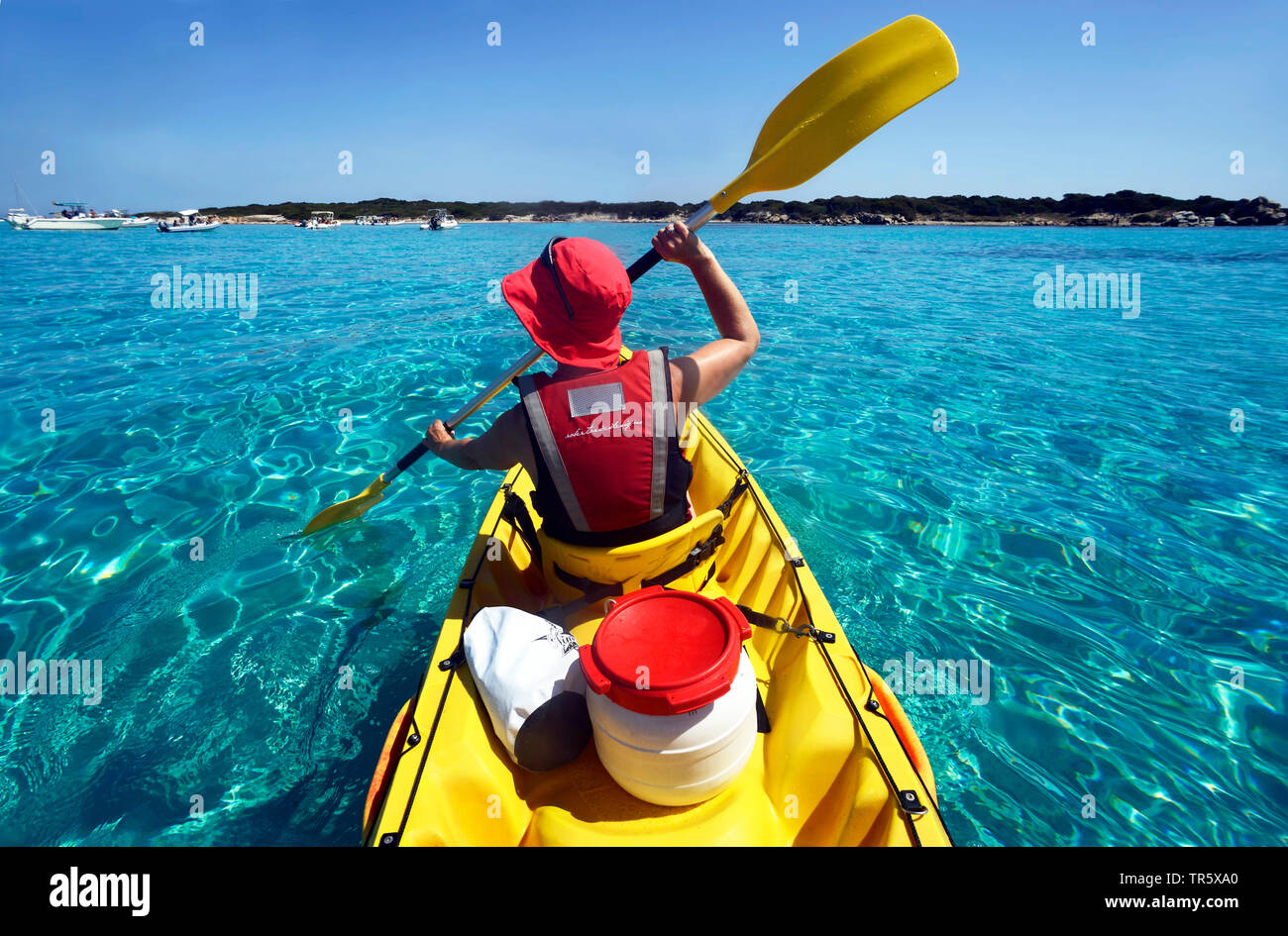 Sea kayaking near the coast of Piana island, France, Corsica, Piana Stock Photo